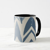 Mug Bleu Poussiéreux Batik de Côte Parang Chevron Géom (Devant droit)