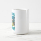 Mug Bleu profond et sensation fine sirène et dauphin (Centre)