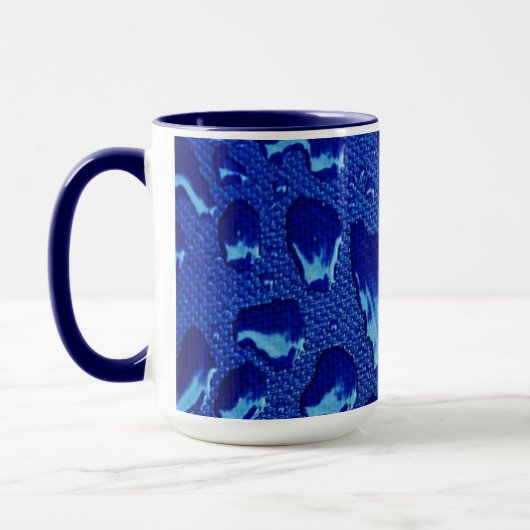 Mug Bleu profond gouttelettes d'eau (Gauche)