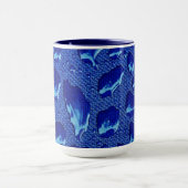 Mug Bleu profond gouttelettes d'eau (Centre)