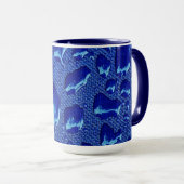 Mug Bleu profond gouttelettes d'eau (Devant droit)