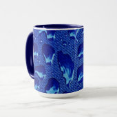 Mug Bleu profond gouttelettes d'eau (Devant gauche)