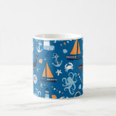 Mug Bleu profond Toutes les choses Nautiques (Centre)