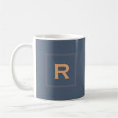 Mug Bleu Rétro Couleur Solide Plaque café personnelle  (Gauche)