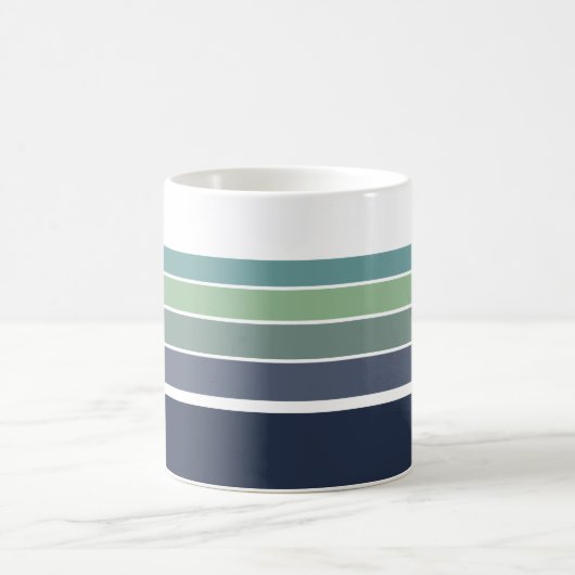 Mug Bleu rétro/mod et vert rayé (Centre)