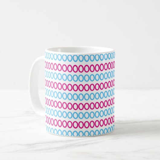 Mug Bleu rose Abstrait (Devant gauche)