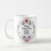 Mug Bleu rose Floral Joyeux Fête des Mères-Stepmère (Gauche)