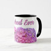Mug Bleu rose Hydrangeas rose fleurs pourpres meilleur (Devant droit)