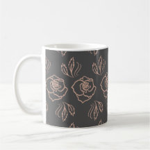 Bleu Rose Line Art / Élégant Floral