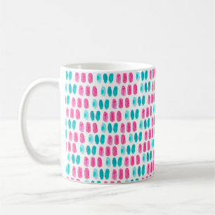 Mug Bleu rose. Motif de peinture Abstrait