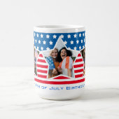 Mug Bleu Rouge 4 juillet photo Anniversaire (Centre)