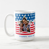 Mug Bleu Rouge 4 juillet photo Anniversaire (Gauche)
