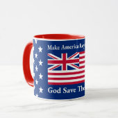 Mug Bleu rouge amusant Rendre à l'Amérique le drapeau  (Devant gauche)