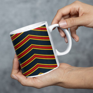 Mug Bleu rouge Chevron Stripes Planche à découper
