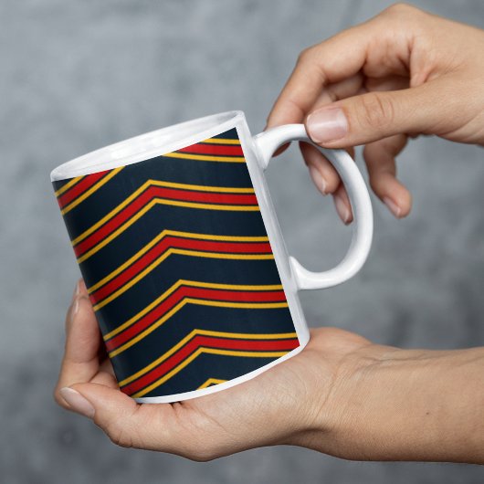 Mug Bleu rouge Chevron Stripes Planche à découper