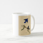 Mug Bleu rouge de l'est des oiseaux d'Amérique d'Audub (Devant droit)
