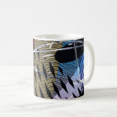 Mug Bleu rouge et blanc abstrait (Devant droit)
