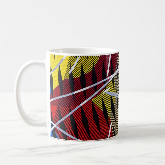Mug Bleu rouge et blanc abstrait (Gauche)