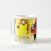 Mug Bleu rouge jaune Kandinsky peinture Abstraite (Devant gauche)