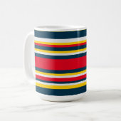 Mug Bleu rouge Jaune Uniforme rayures (Devant gauche)