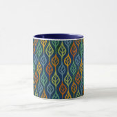 Mug Bleu rouge orange vert Turquoise automne Feuilles (Centre)