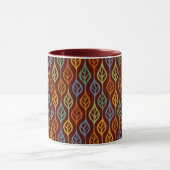 Mug Bleu rouge orange vert Turquoise automne Feuilles  (Centre)