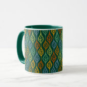 Mug Bleu Rouge Orange Vert Turquoise Feuilles automnal (Devant gauche)