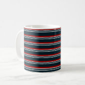 Mug Bleu Rouge uniforme rayures (Devant gauche)
