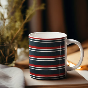 Mug Bleu Rouge uniforme rayures