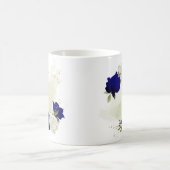 Mug bleu royal blanc fleuri (Centre)