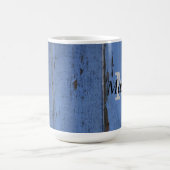 Mug Bleu rustique élégant Monogramme personnalisé (Centre)