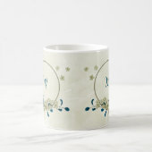 Mug bleu sarcelle beige floral (Centre)