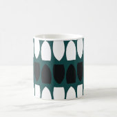 Mug Bleu sarcelle Blanc Noir Géométrique Abstrait (Centre)
