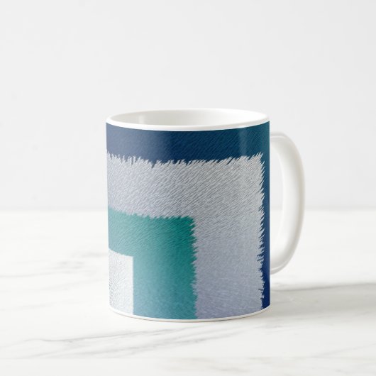Mug bleu sarcelle gris ex pastel (Devant droit)
