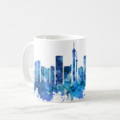 Mug Bleu Skyline Afrique du Sud de Johannesburg (Devant gauche)
