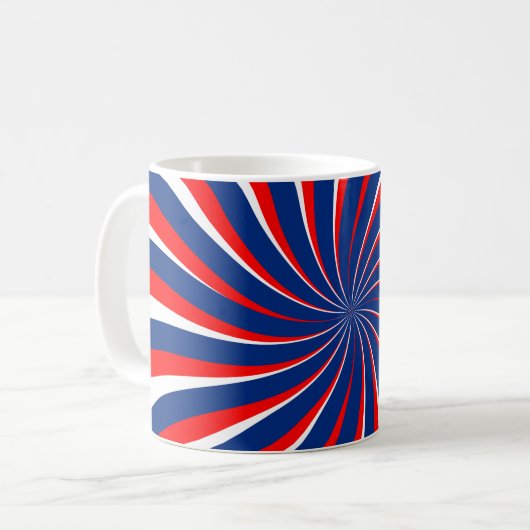 Mug Bleu spiral rouge blanc... (Devant gauche)