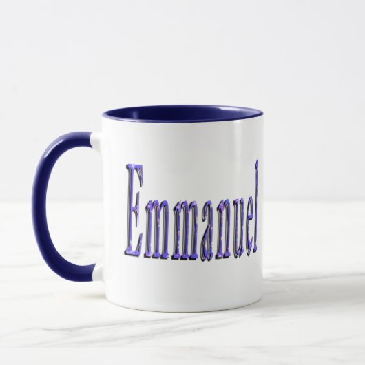 Mug Bleu Starry Emmanuel Nom Logo, (Gauche)
