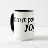 Mug Bleu Stick Figure Girl Avec Joy Citation (Devant gauche)