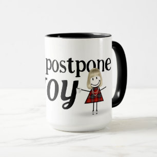 Mug Bleu Stick Figure Girl Avec Joy Citation