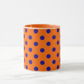 Mug Bleu Sur Orange Pois Design Motif (Centre)