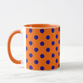 Mug Bleu Sur Orange Pois Design Motif (Gauche)