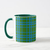 Mug Bleu Sur Vert Tartan Plaid Design Motif (Gauche)