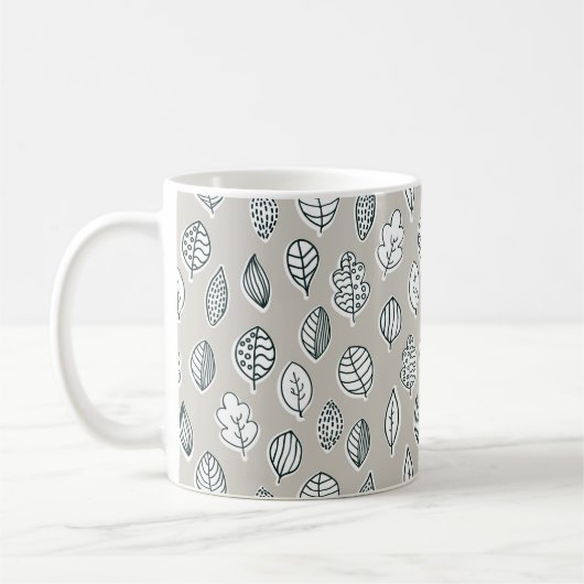 Mug Bleu Tan Leaf Farmhouse Pays Russe Cute (Gauche)