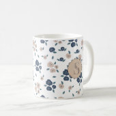 Mug Bleu Tan Leaf Farmhouse Pays Russe Cute (Devant droit)
