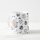Mug Bleu Tan Leaf Farmhouse Pays Russe Cute (Devant gauche)