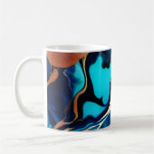 Mug Bleu tendance en or faux marbre (Gauche)