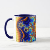 Mug Bleu tendance, orange et jaune (Gauche)