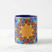 Mug Bleu tendance, orange et jaune (Centre)