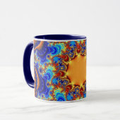 Mug Bleu tendance, orange et jaune (Devant gauche)