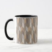 Mug Bleu texturé, jaune, chevron olive. (Gauche)